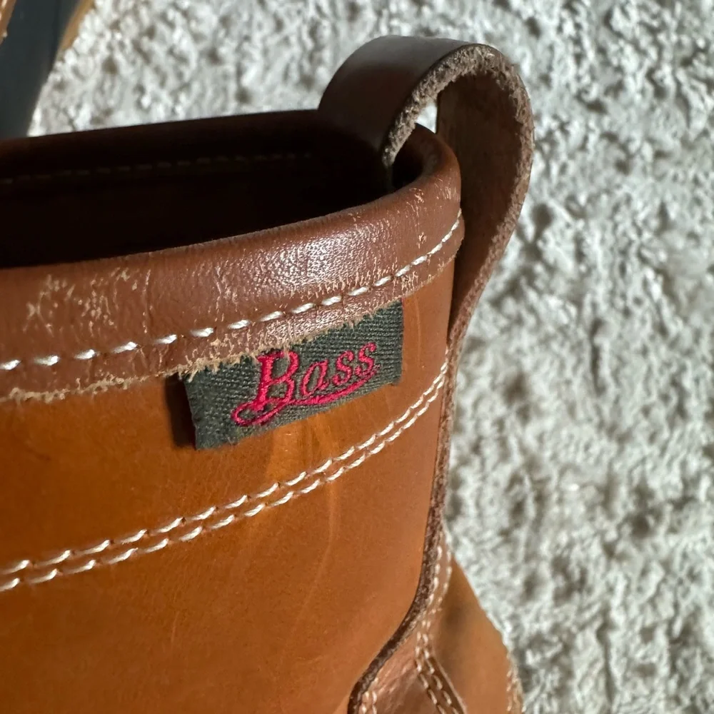 G.H. Bass Tan Leather and Black Rubber Duck Boot size 10 - Picture 3 of 10